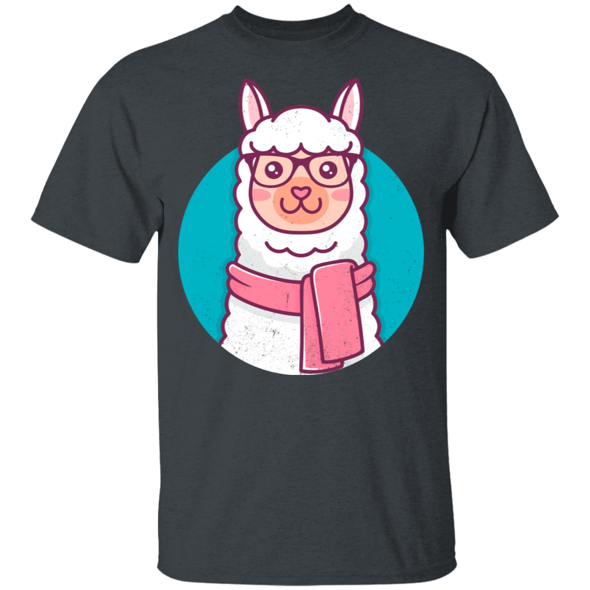 T-Shirts Dark Heather / YXS Kawaii Hipster Llama Youth T-Shirt