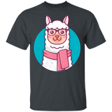 T-Shirts Dark Heather / YXS Kawaii Hipster Llama Youth T-Shirt
