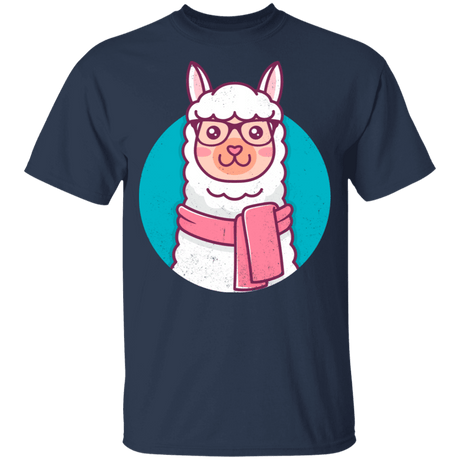 T-Shirts Navy / YXS Kawaii Hipster Llama Youth T-Shirt