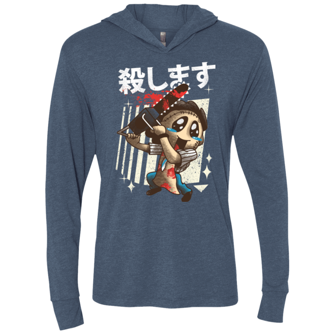 T-Shirts Indigo / X-Small Kawaii Kill Triblend Long Sleeve Hoodie Tee