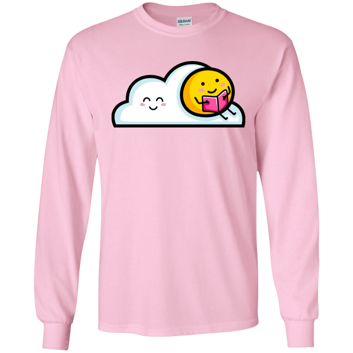 T-Shirts Light Pink / S Kawaii Love Summer Reading Men's Long Sleeve T-Shirt