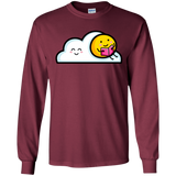 T-Shirts Maroon / S Kawaii Love Summer Reading Men's Long Sleeve T-Shirt