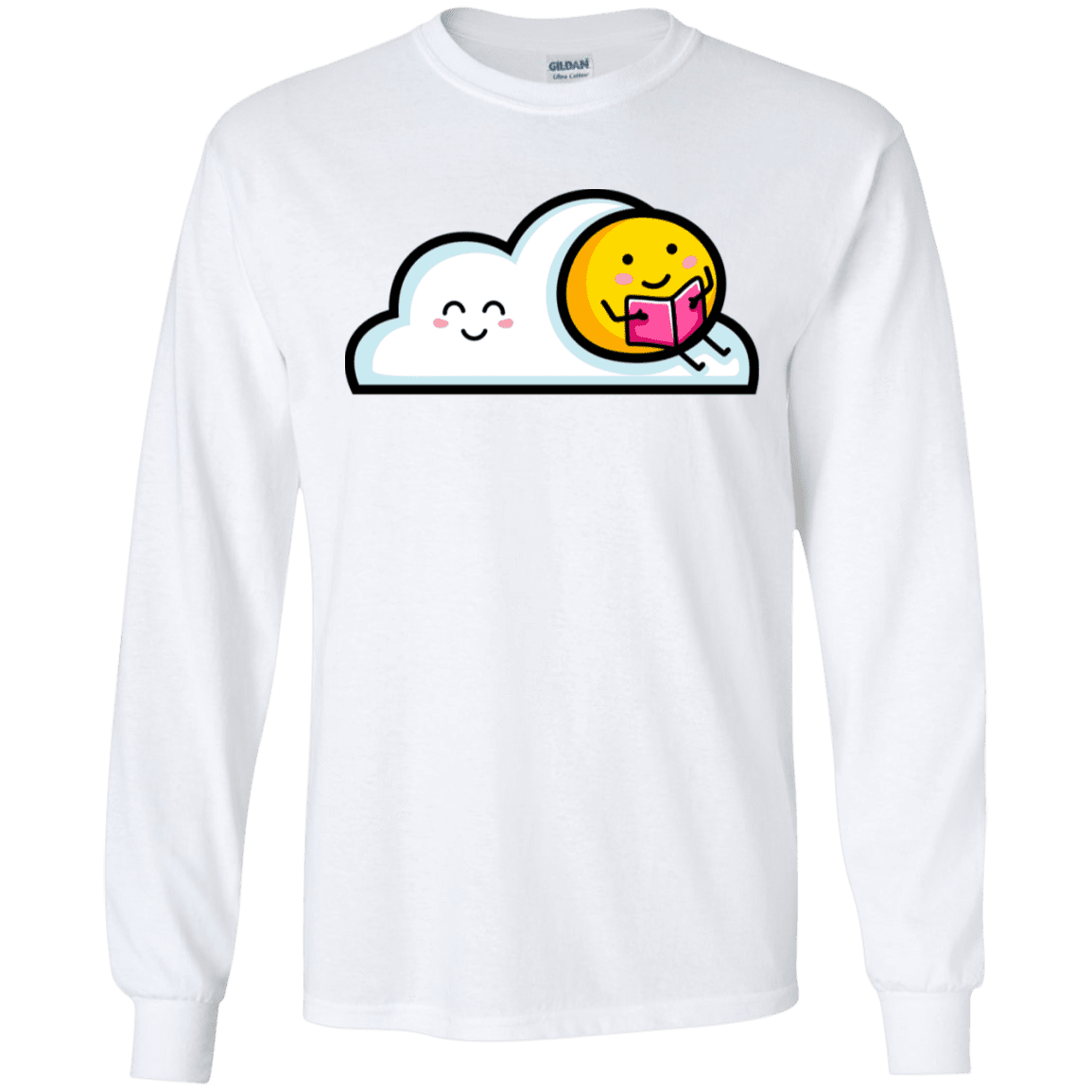 T-Shirts White / S Kawaii Love Summer Reading Men's Long Sleeve T-Shirt