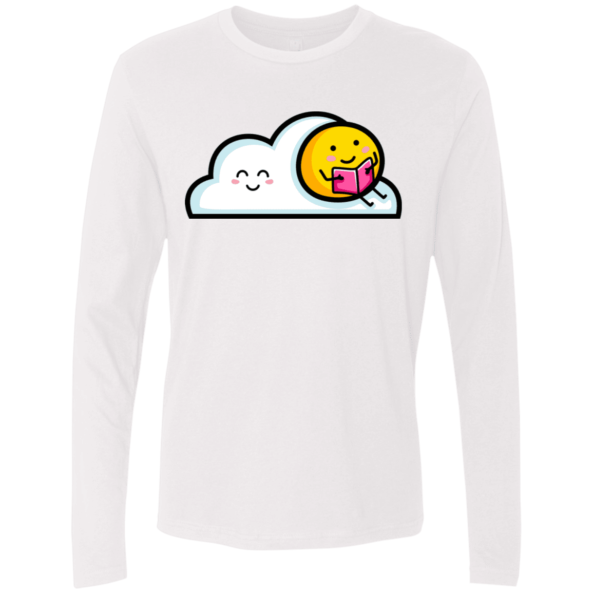 T-Shirts White / S Kawaii Love Summer Reading Men's Premium Long Sleeve