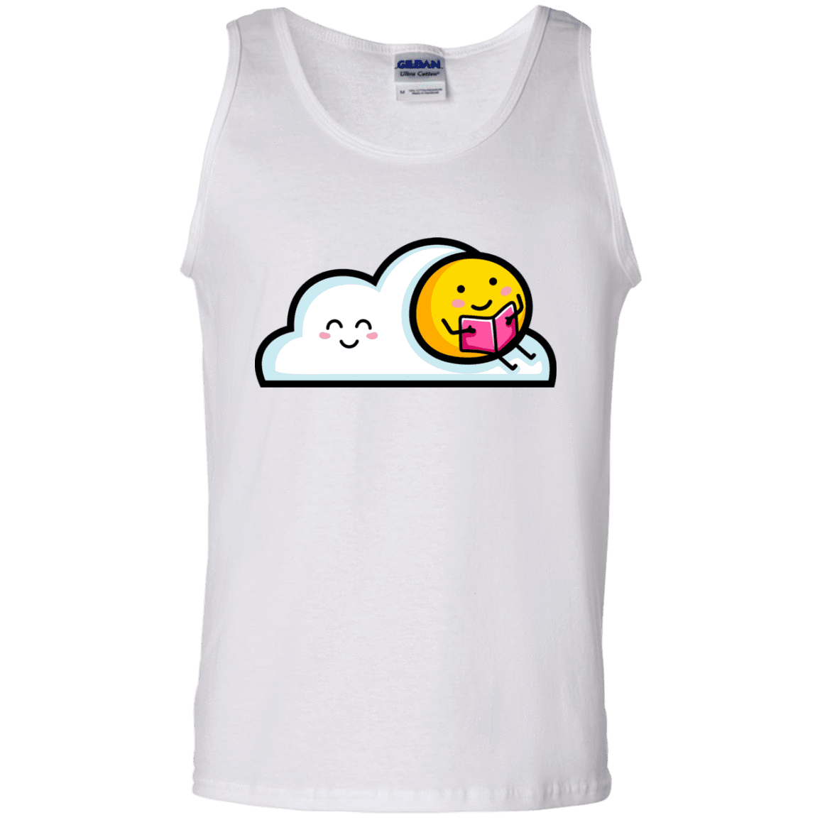 T-Shirts White / S Kawaii Love Summer Reading Men's Tank Top