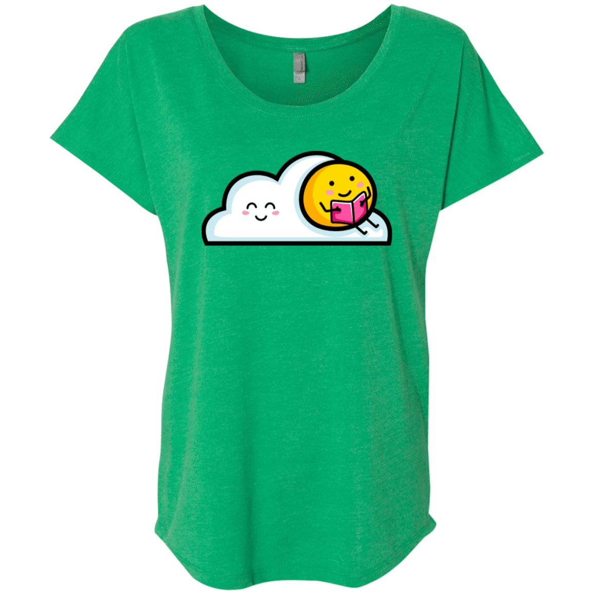 T-Shirts Envy / X-Small Kawaii Love Summer Reading Triblend Dolman Sleeve
