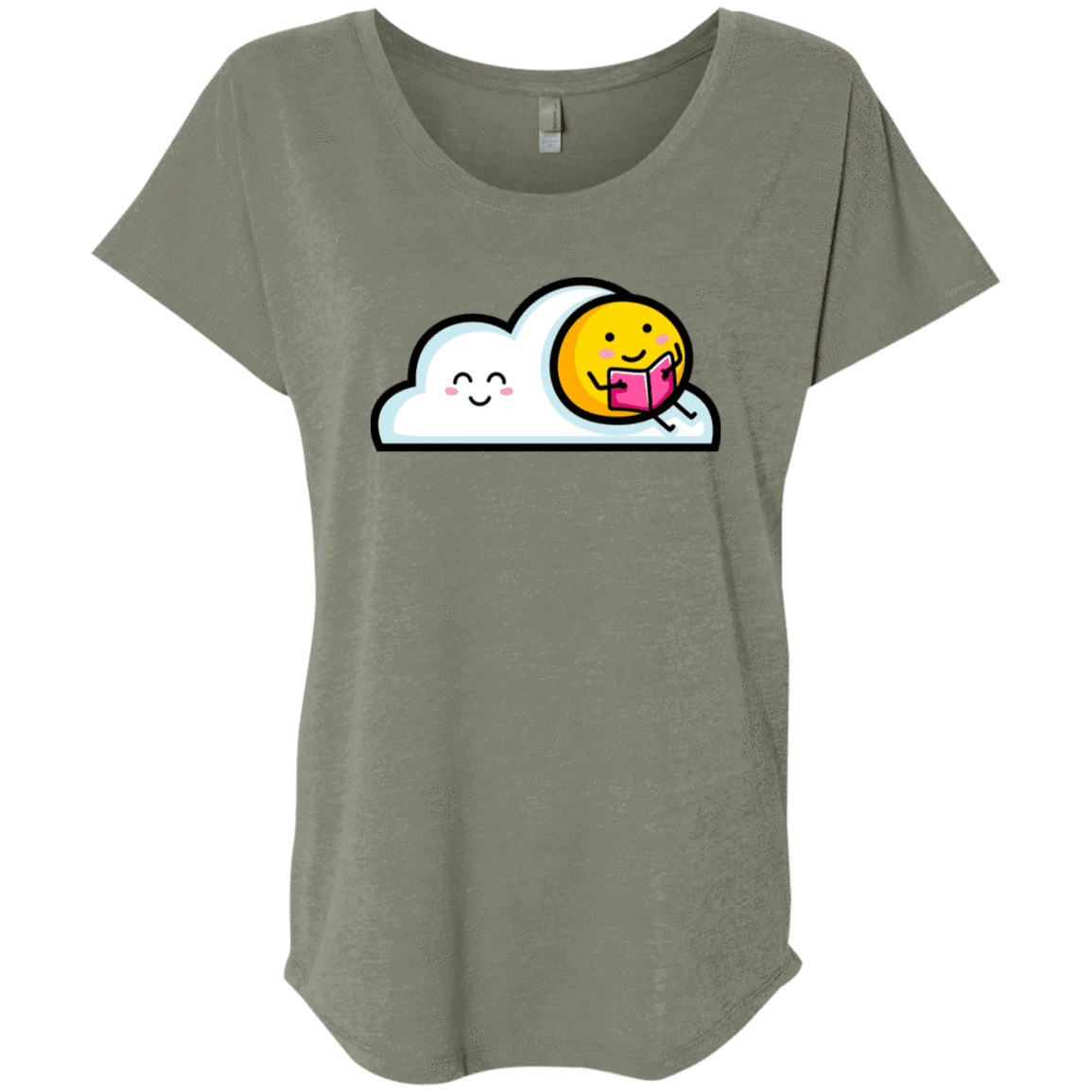 T-Shirts Venetian Grey / X-Small Kawaii Love Summer Reading Triblend Dolman Sleeve