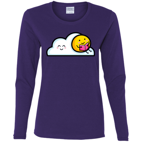 T-Shirts Purple / S Kawaii Love Summer Reading Women's Long Sleeve T-Shirt