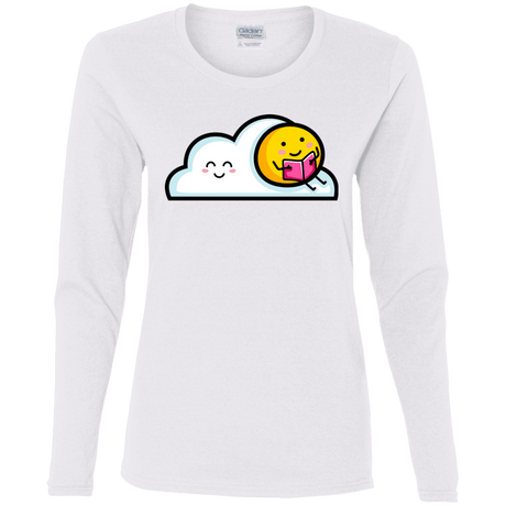 T-Shirts White / S Kawaii Love Summer Reading Women's Long Sleeve T-Shirt