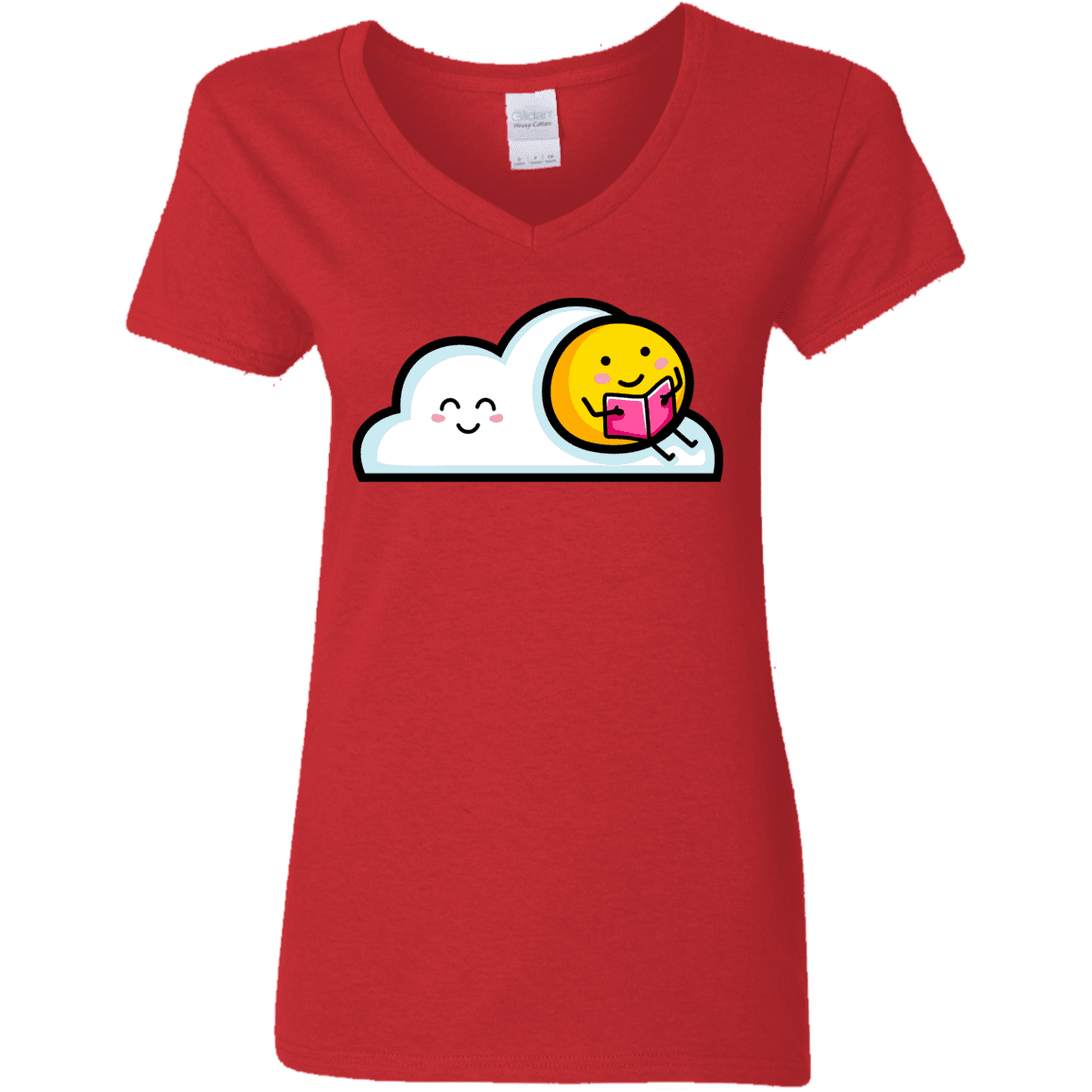 T-Shirts Red / S Kawaii Love Summer Reading Women's V-Neck T-Shirt