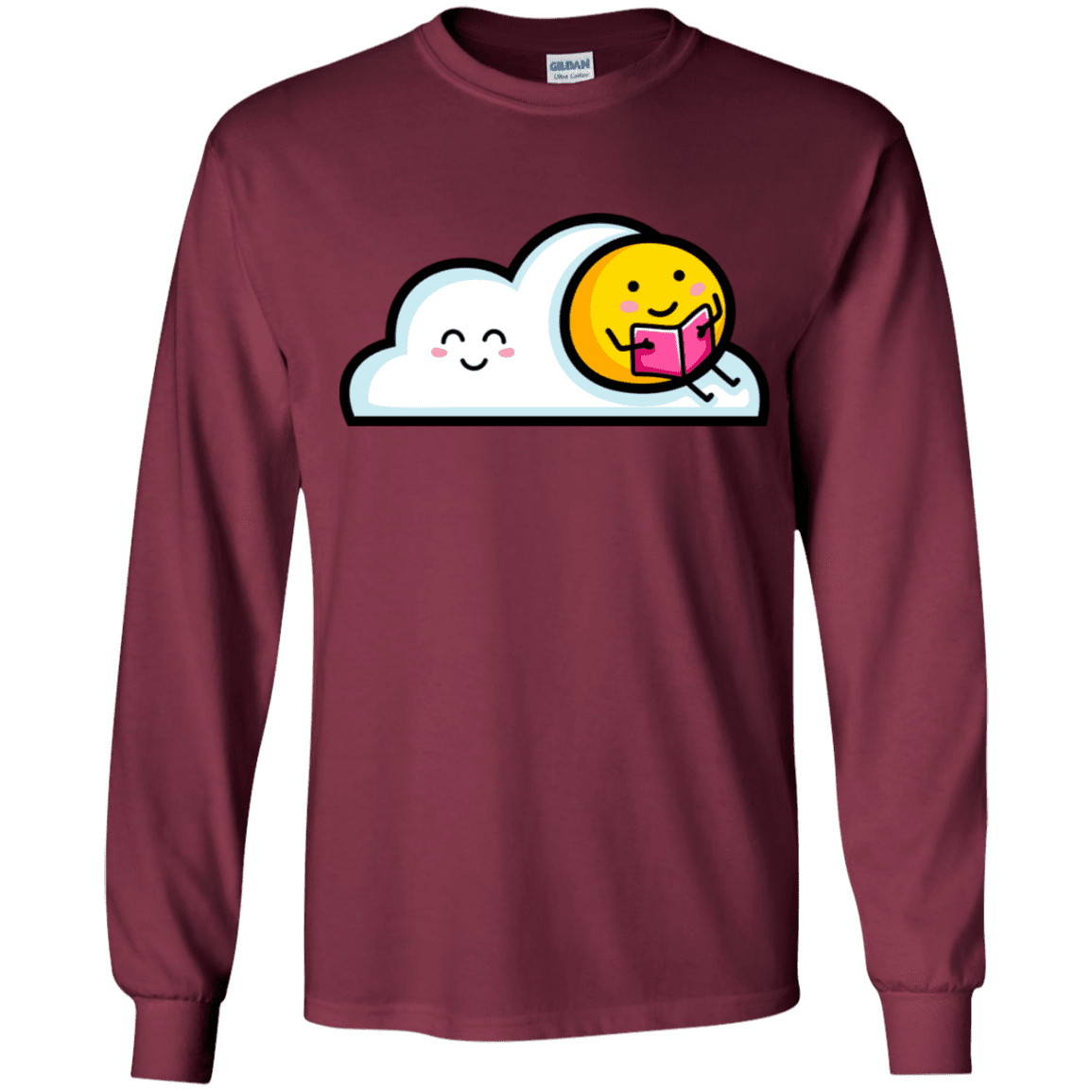 T-Shirts Maroon / YS Kawaii Love Summer Reading Youth Long Sleeve T-Shirt