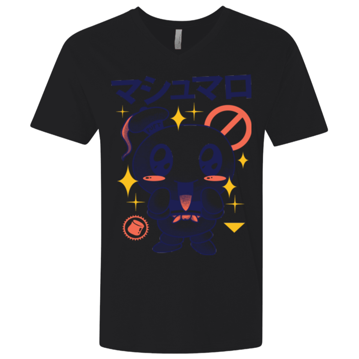 T-Shirts Black / X-Small Kawaii Marshmallow Men's Premium V-Neck