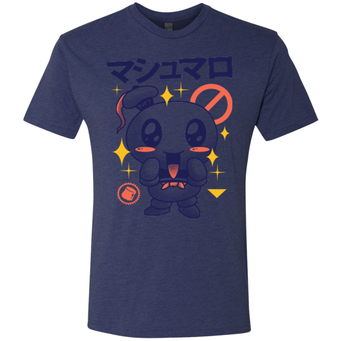 T-Shirts Vintage Navy / Small Kawaii Marshmallow Men's Triblend T-Shirt