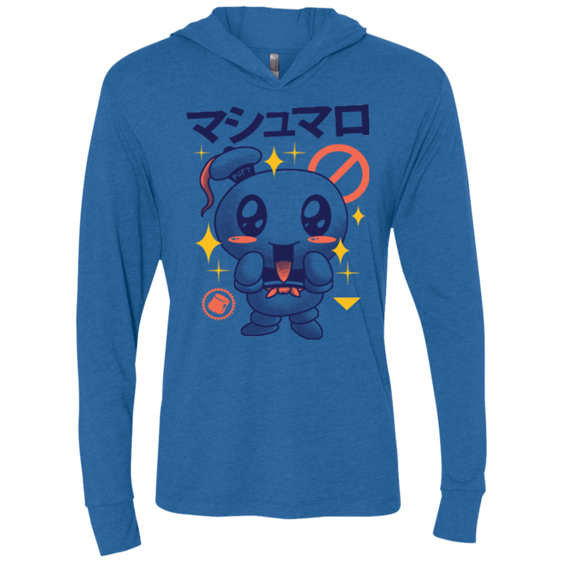 T-Shirts Vintage Royal / X-Small Kawaii Marshmallow Triblend Long Sleeve Hoodie Tee