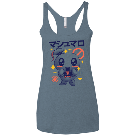 T-Shirts Indigo / X-Small Kawaii Marshmallow Women's Triblend Racerback Tank