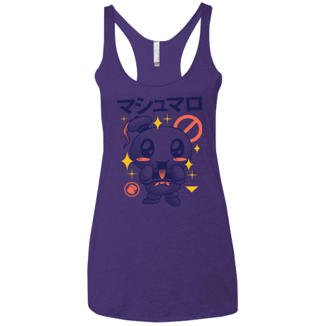 T-Shirts Purple / X-Small Kawaii Marshmallow Women's Triblend Racerback Tank