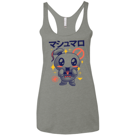 T-Shirts Venetian Grey / X-Small Kawaii Marshmallow Women's Triblend Racerback Tank