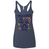 T-Shirts Vintage Navy / X-Small Kawaii Marshmallow Women's Triblend Racerback Tank