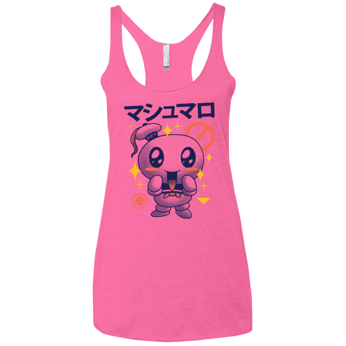 T-Shirts Vintage Pink / X-Small Kawaii Marshmallow Women's Triblend Racerback Tank