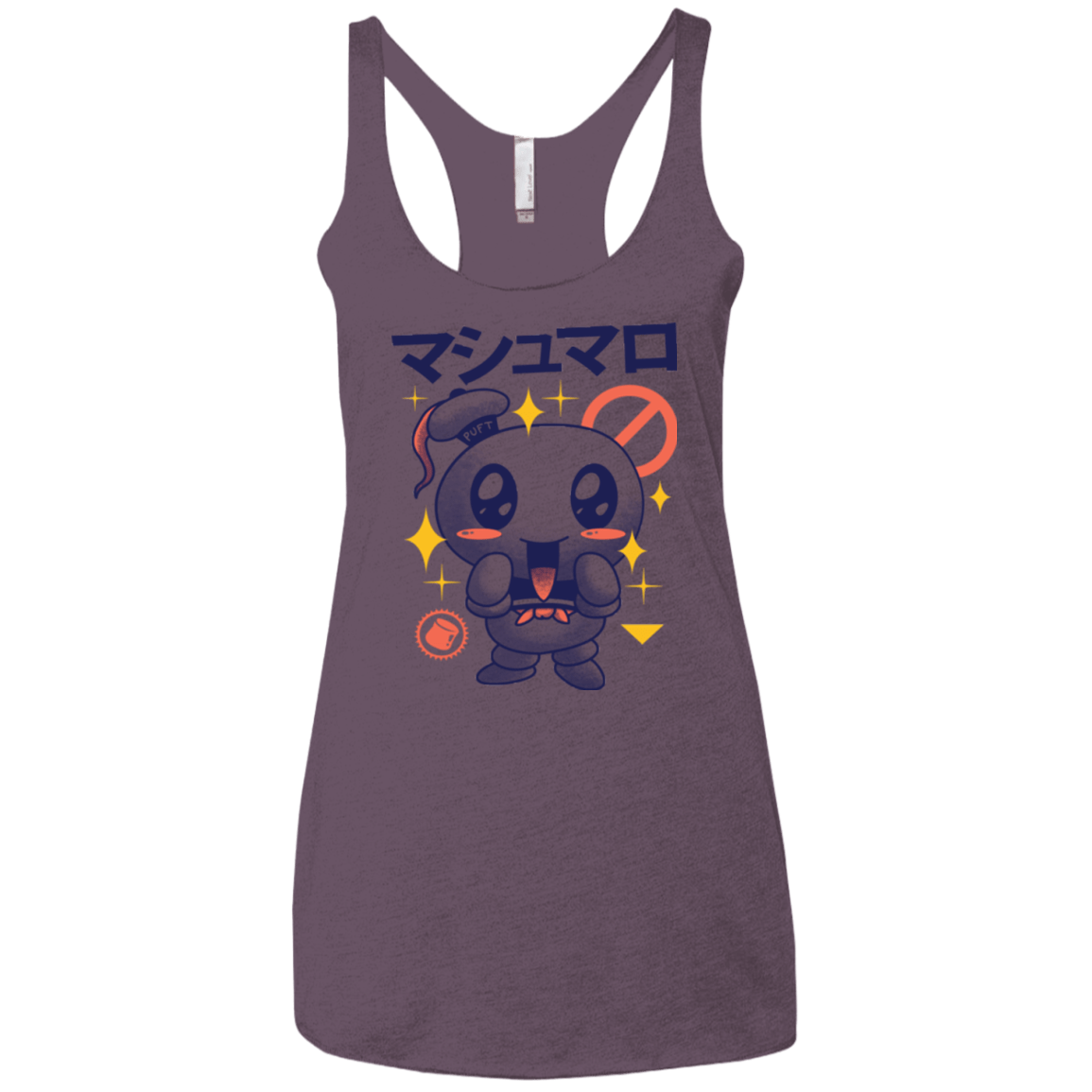T-Shirts Vintage Purple / X-Small Kawaii Marshmallow Women's Triblend Racerback Tank
