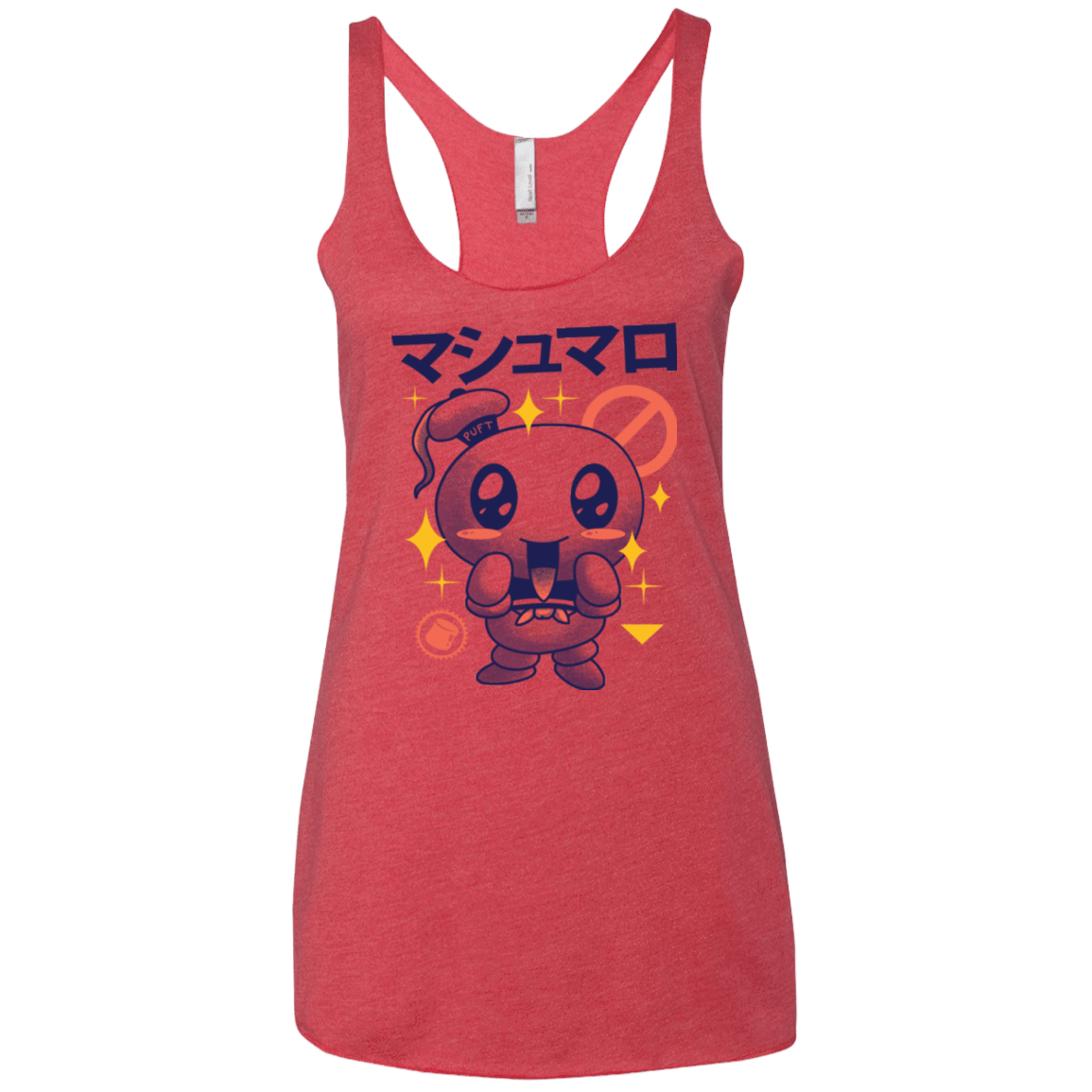 T-Shirts Vintage Red / X-Small Kawaii Marshmallow Women's Triblend Racerback Tank