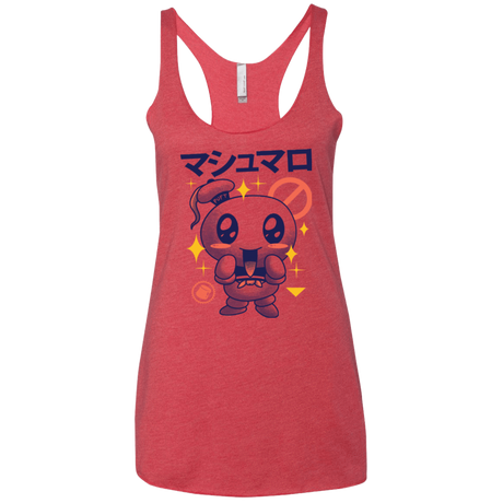T-Shirts Vintage Red / X-Small Kawaii Marshmallow Women's Triblend Racerback Tank