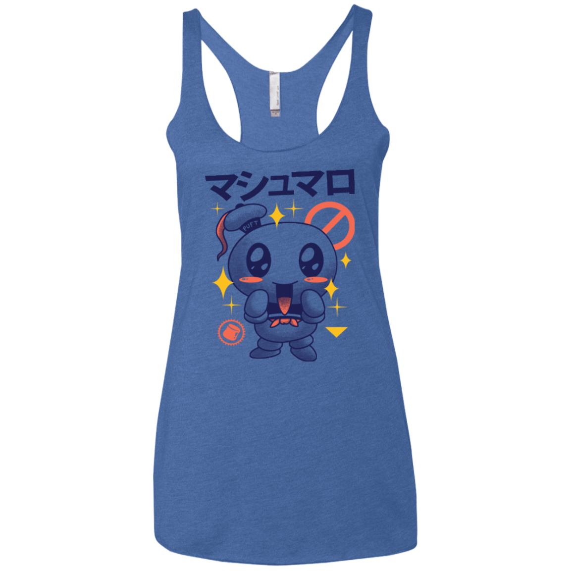 T-Shirts Vintage Royal / X-Small Kawaii Marshmallow Women's Triblend Racerback Tank