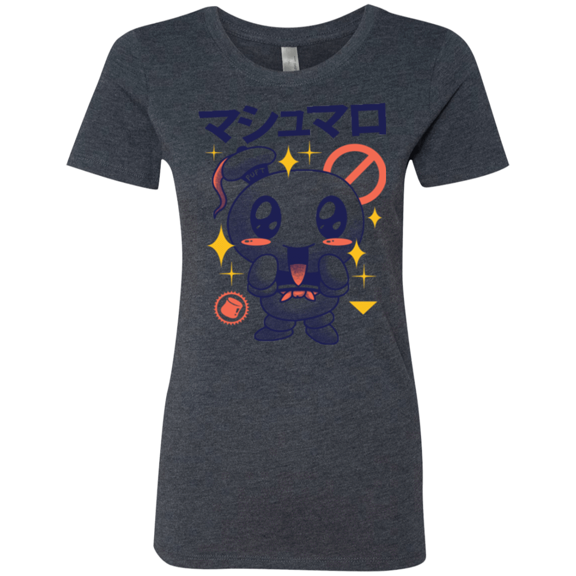 T-Shirts Vintage Navy / Small Kawaii Marshmallow Women's Triblend T-Shirt