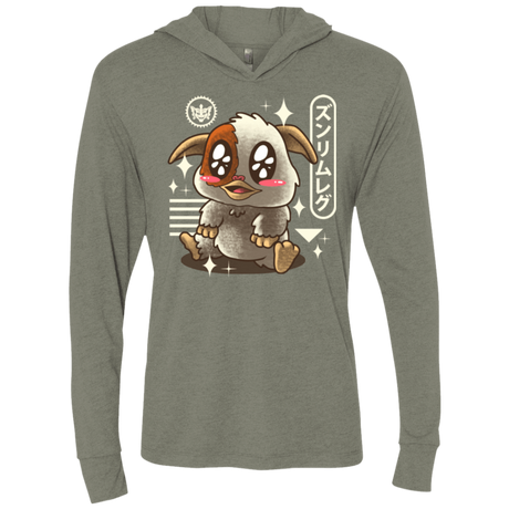 T-Shirts Kawaii Mogwai Triblend Long Sleeve Hoodie Tee