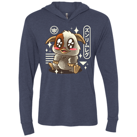 T-Shirts Vintage Navy / X-Small Kawaii Mogwai Triblend Long Sleeve Hoodie Tee