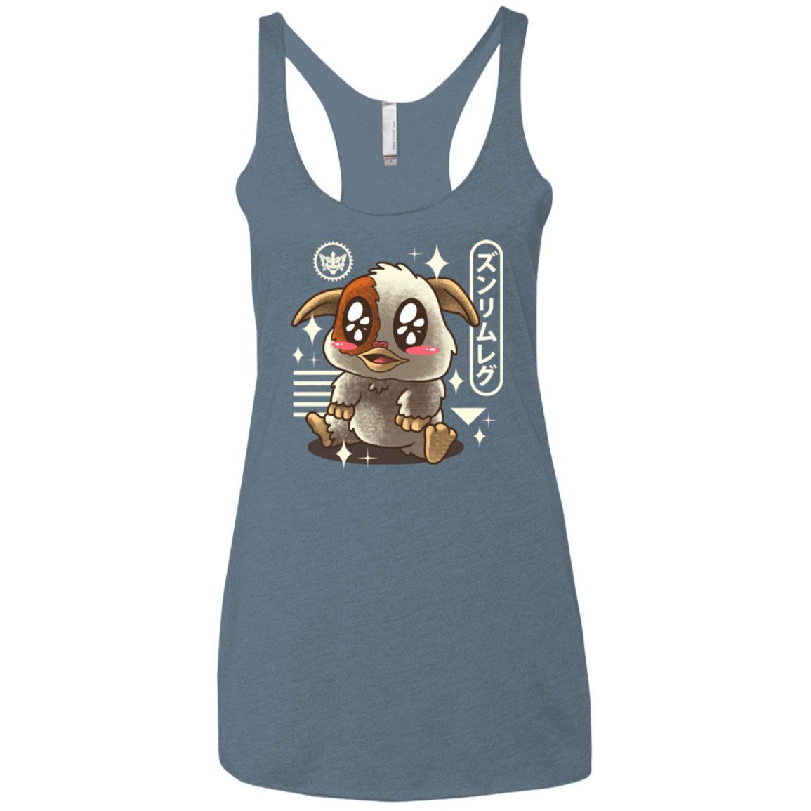 T-Shirts Indigo / X-Small Kawaii Mogwai Women's Triblend Racerback Tank