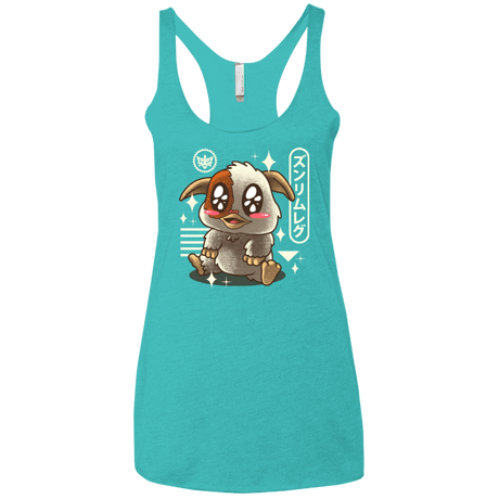 T-Shirts Tahiti Blue / X-Small Kawaii Mogwai Women's Triblend Racerback Tank