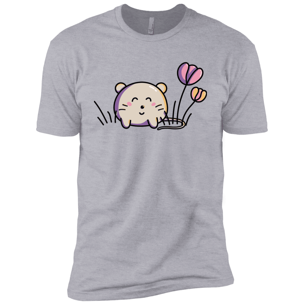 T-Shirts Heather Grey / YXS Kawaii Mouse and Tulips Boys Premium T-Shirt