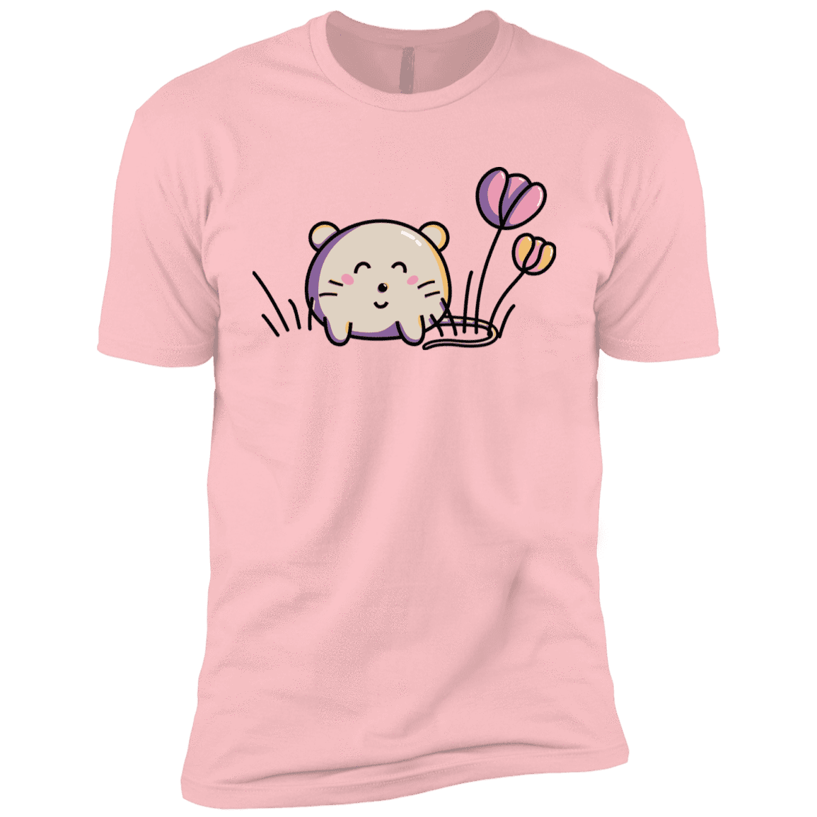 T-Shirts Light Pink / YXS Kawaii Mouse and Tulips Boys Premium T-Shirt