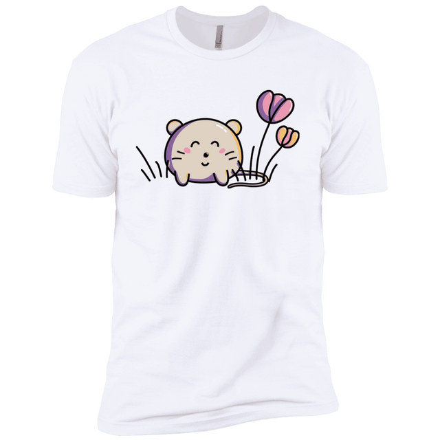 T-Shirts White / YXS Kawaii Mouse and Tulips Boys Premium T-Shirt