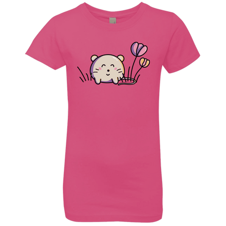 T-Shirts Hot Pink / YXS Kawaii Mouse and Tulips Girls Premium T-Shirt