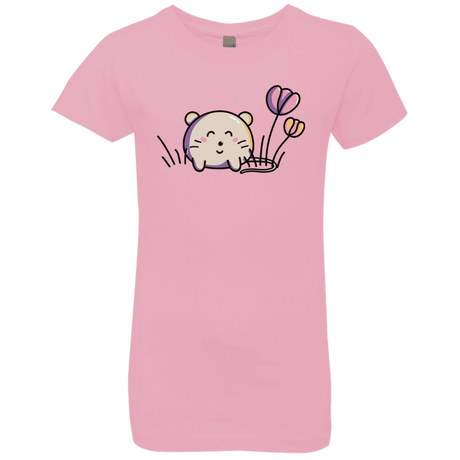 T-Shirts Light Pink / YXS Kawaii Mouse and Tulips Girls Premium T-Shirt