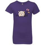 T-Shirts Purple Rush / YXS Kawaii Mouse and Tulips Girls Premium T-Shirt