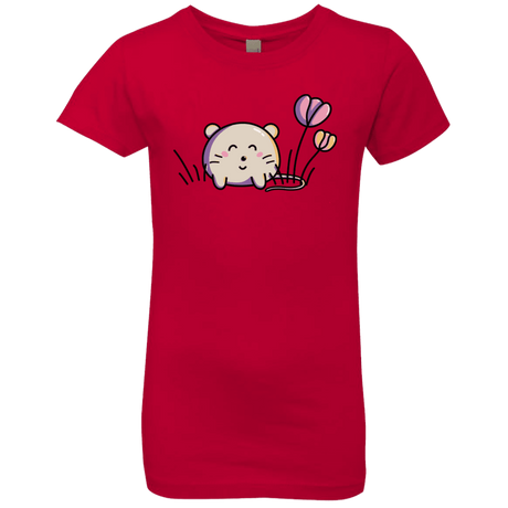 T-Shirts Red / YXS Kawaii Mouse and Tulips Girls Premium T-Shirt