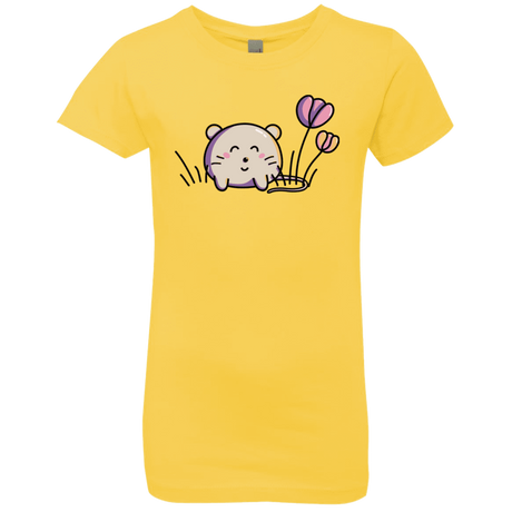 T-Shirts Vibrant Yellow / YXS Kawaii Mouse and Tulips Girls Premium T-Shirt