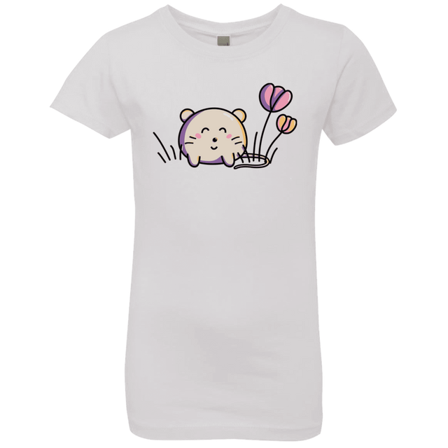 T-Shirts White / YXS Kawaii Mouse and Tulips Girls Premium T-Shirt