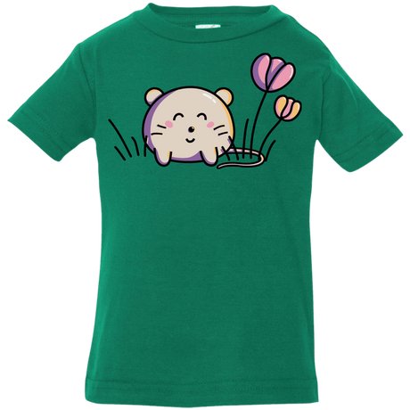 T-Shirts Kelly / 6 Months Kawaii Mouse and Tulips Infant Premium T-Shirt