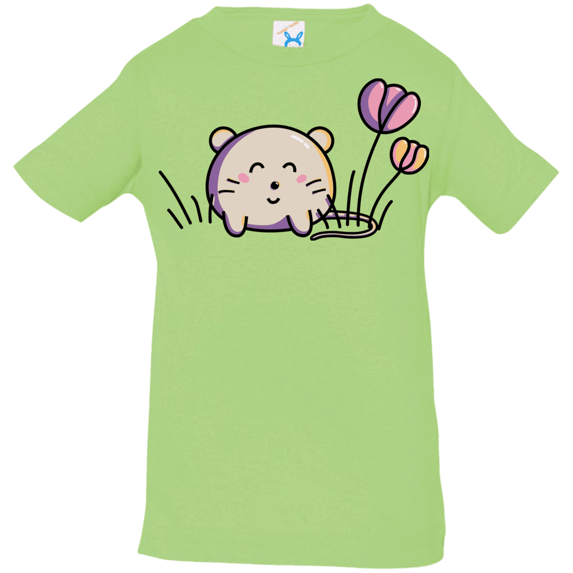 T-Shirts Key Lime / 6 Months Kawaii Mouse and Tulips Infant Premium T-Shirt