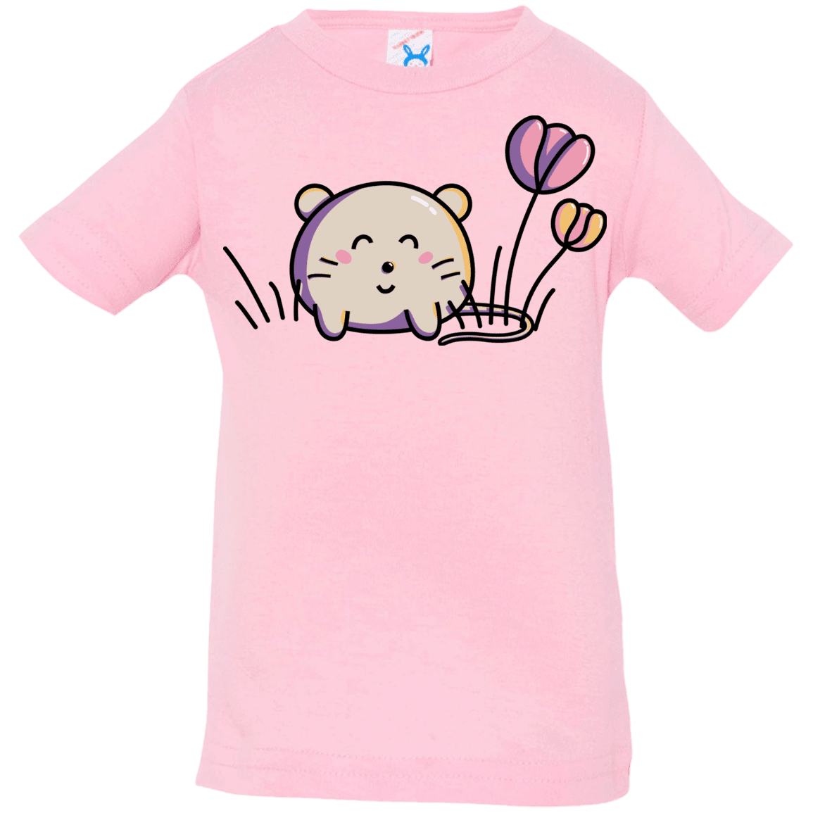 T-Shirts Pink / 6 Months Kawaii Mouse and Tulips Infant Premium T-Shirt