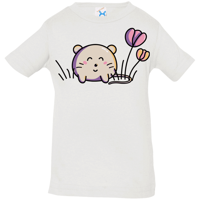 T-Shirts White / 6 Months Kawaii Mouse and Tulips Infant Premium T-Shirt