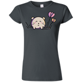 T-Shirts Charcoal / S Kawaii Mouse and Tulips Junior Slimmer-Fit T-Shirt
