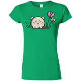 T-Shirts Irish Green / S Kawaii Mouse and Tulips Junior Slimmer-Fit T-Shirt