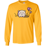 T-Shirts Gold / S Kawaii Mouse and Tulips Men's Long Sleeve T-Shirt
