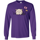 T-Shirts Purple / S Kawaii Mouse and Tulips Men's Long Sleeve T-Shirt