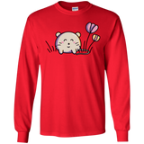 T-Shirts Red / S Kawaii Mouse and Tulips Men's Long Sleeve T-Shirt